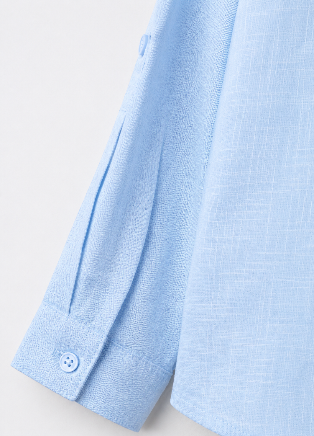 Sky blue linen blend shirt