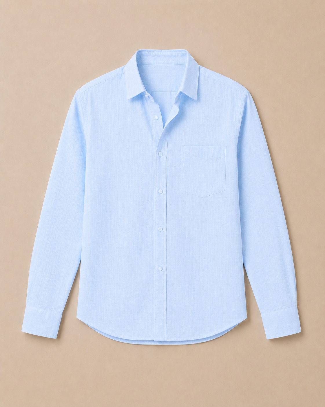 Sky blue linen blend shirt