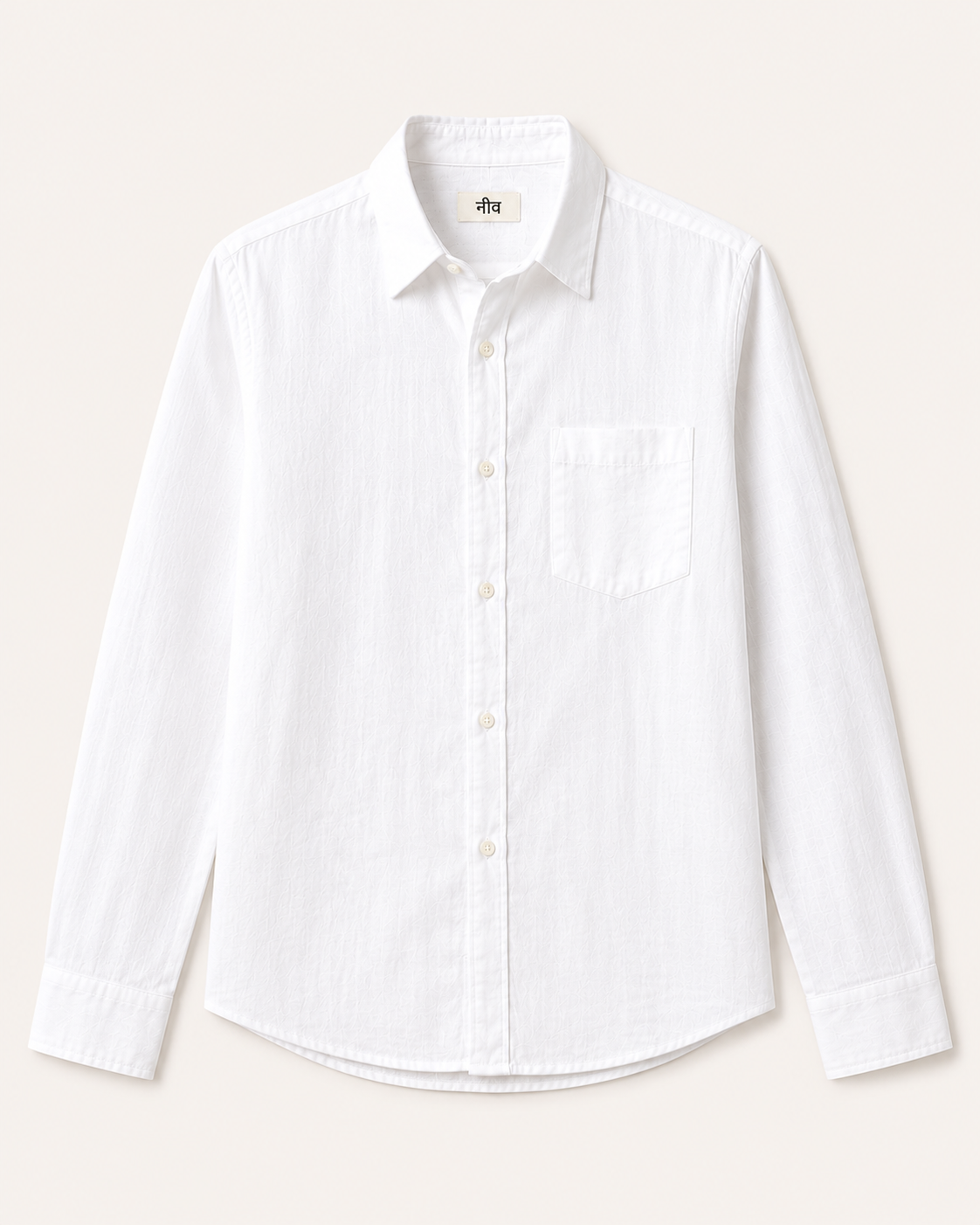 White linen blend shirt