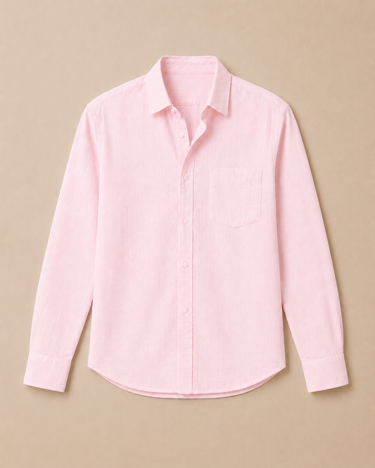 light pink linen blend shirt