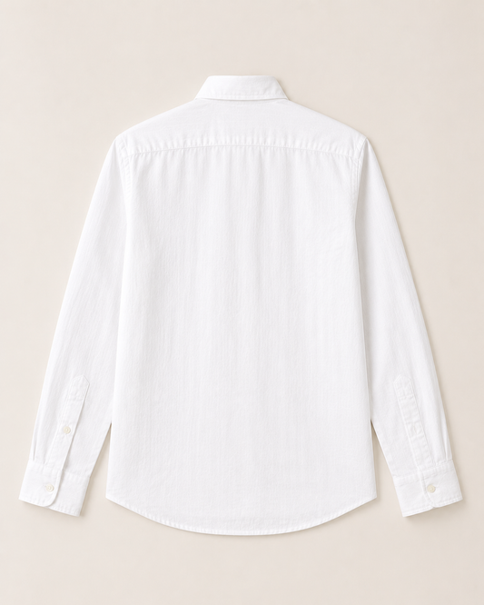 White linen blend shirt