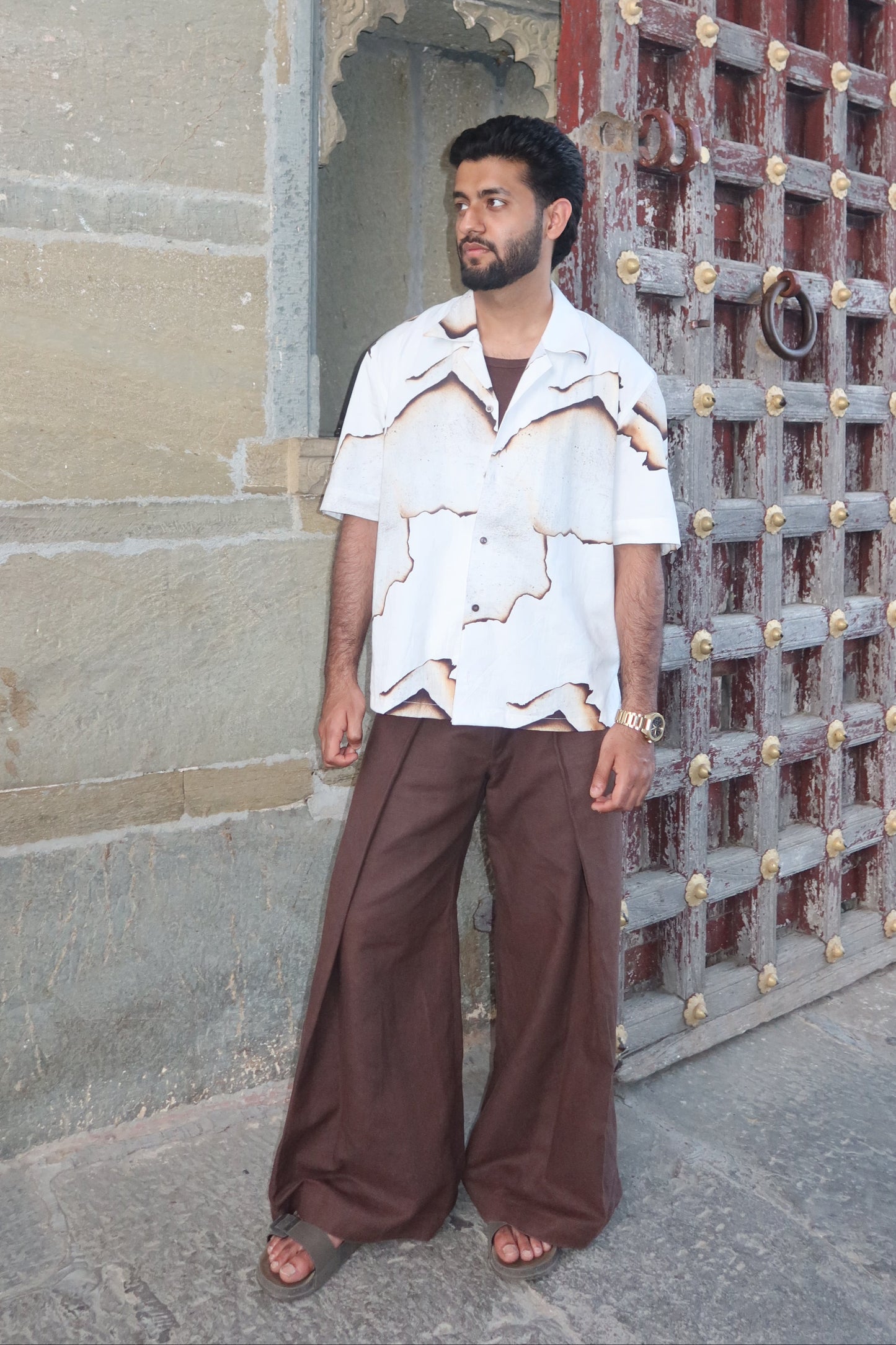 BROWN DRAPE PANTS