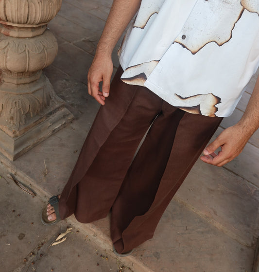 BROWN DRAPE PANTS
