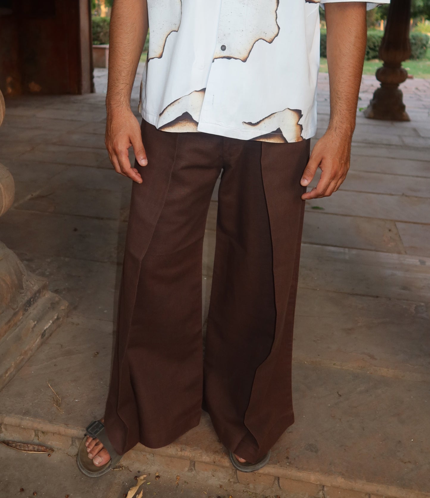 BROWN DRAPE PANTS
